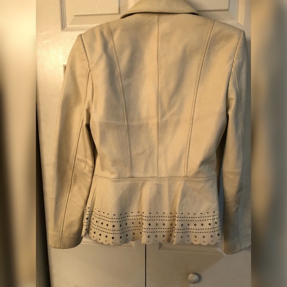 Classiques Entier Cream Colored Leather Jacket - Picture 2 of 5